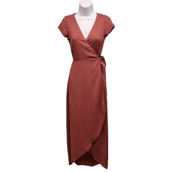 L* Space Goa Wrap Maxi Dress Womens Size XS Cover Up  Red Currant - Picture 1 of 8